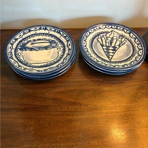 Blond Amsterdam Blue and White Decorative Salad/Dessert Plates - Set of 6